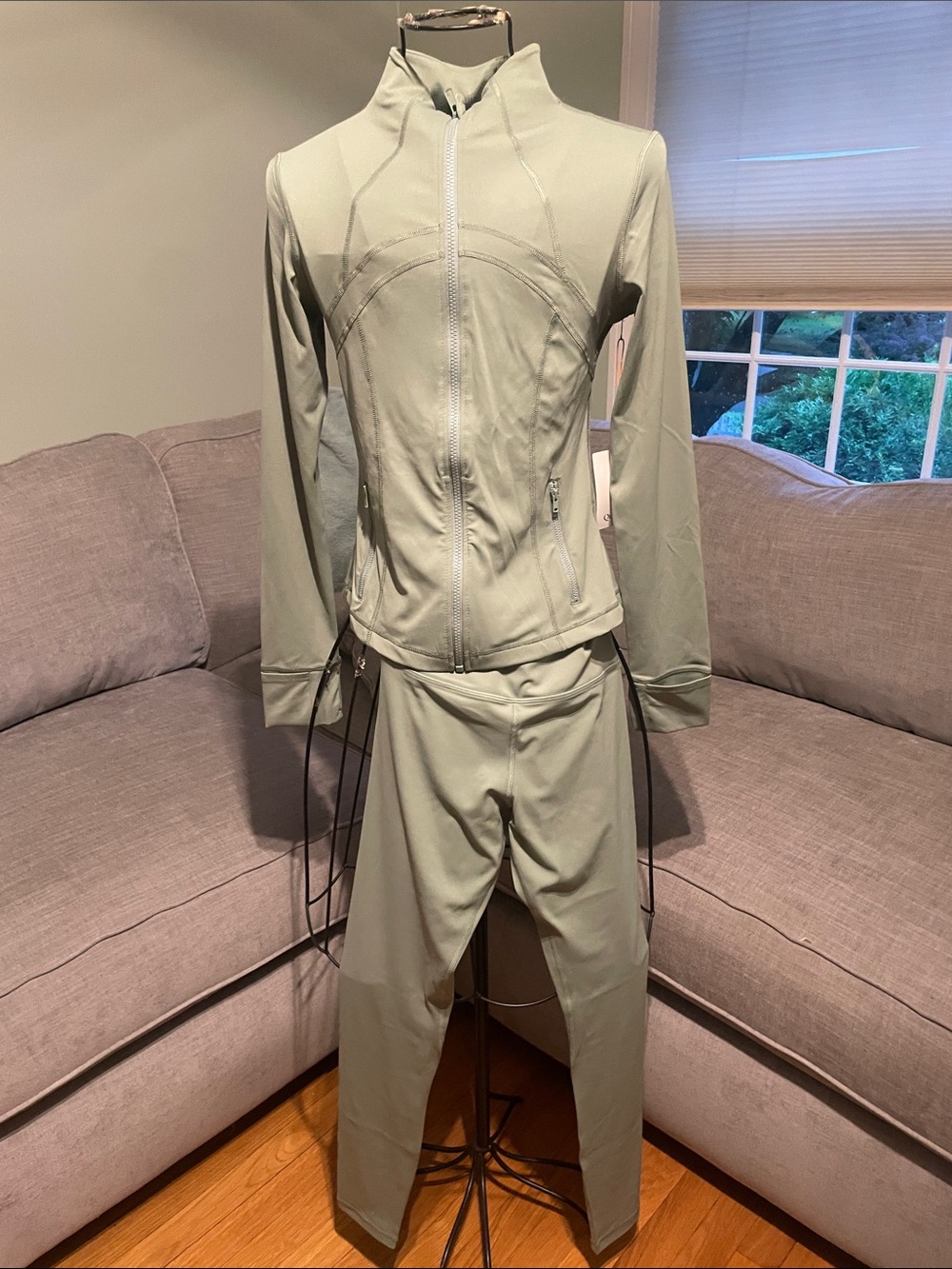 Quince Sage Green Track Jacket & leggings set - Picture 1 of 5